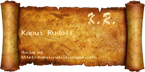 Kapui Rudolf névjegykártya